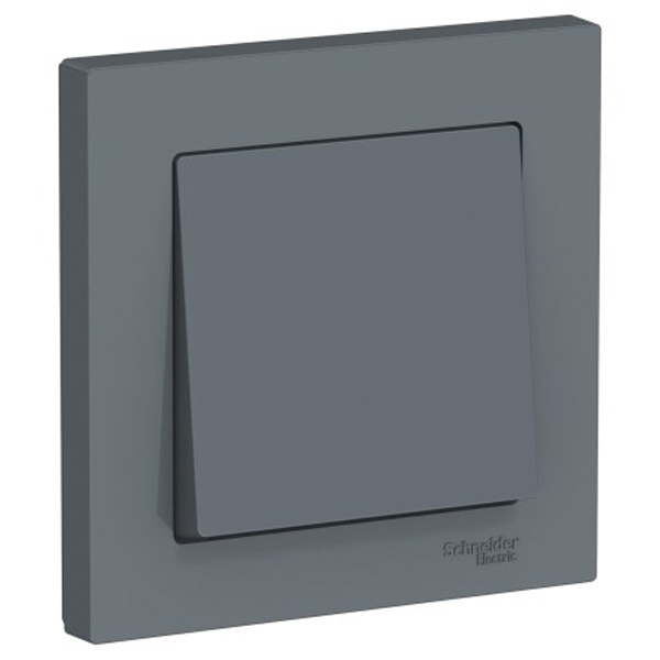 Одноклавишный выключатель SE AtlasDesign 10A в сборе, грифель [уп 10 шт]