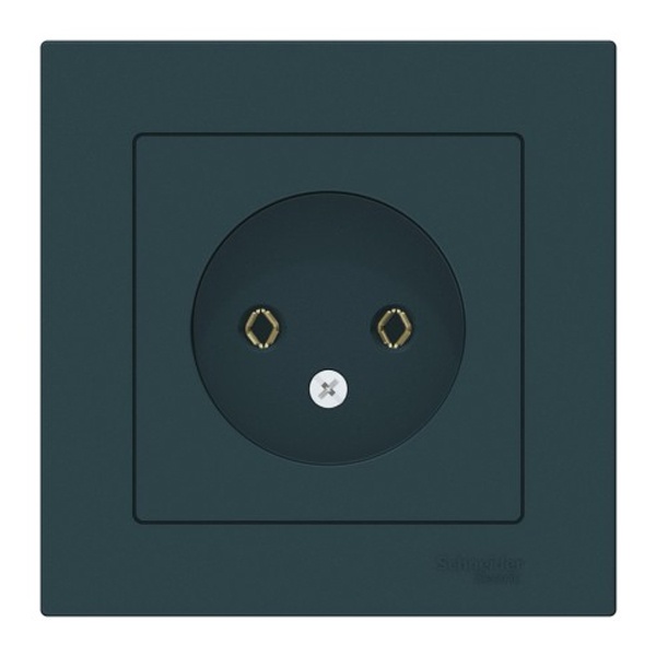 Розетка без заземления SE AtlasDesign 16А в сборе, изумруд [уп 5 шт]