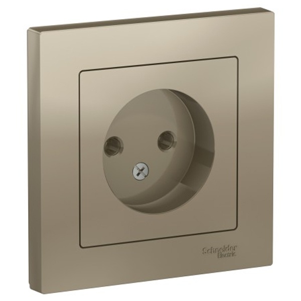 Розетка без заземления SE AtlasDesign 16А в сборе, шампань [уп 10 шт]