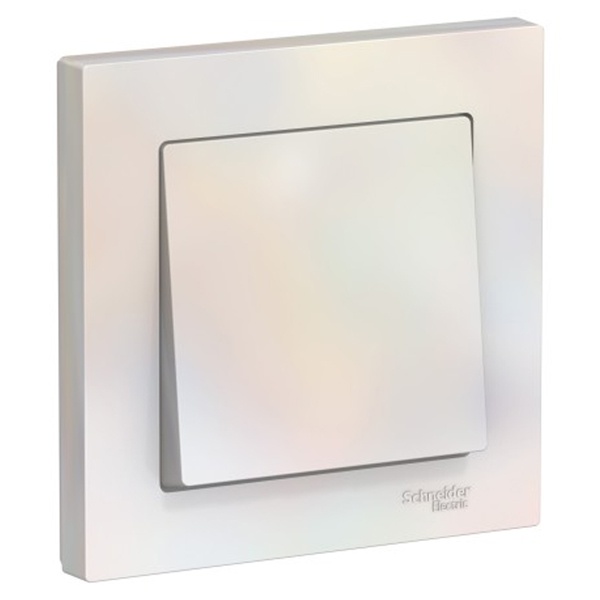 Одноклавишный выключатель SE AtlasDesign 10A в сборе, жемчуг [уп 10 шт]