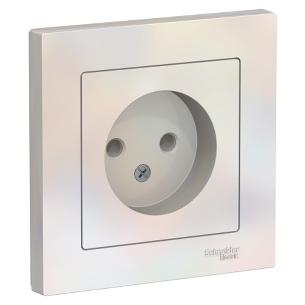 Розетка без заземления SE AtlasDesign 16А в сборе, жемчуг [уп 10 шт]