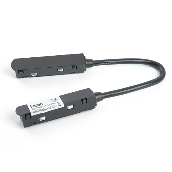 Соединитель-коннектор Feron LD3002 для низковольтного шинопровода, черный, гибкий