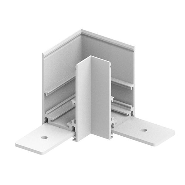 Соединитель угловой Feron LD2001 для низковольтного накладного шинопровода, белый