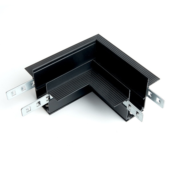 Соединитель угловой Feron LD2004 для низковольтного встраиваемого шинопровода, черный