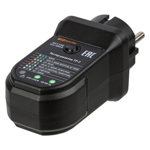 Тестер розеток TDM и УЗО ТР-2 (ВДТ)