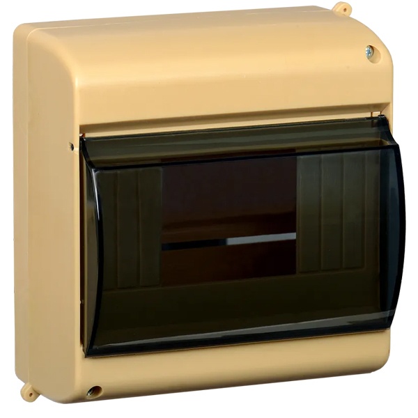 Бокс пластиковый накладной с прозрачной крышкой ИЭК KREPTA 3 КМПн 2/6 6 модуля сосна