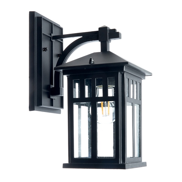 Светильник садово-парковый Бергамо Feron PL671 60W E27 230V IP44 черный прямоугольник на стену вниз