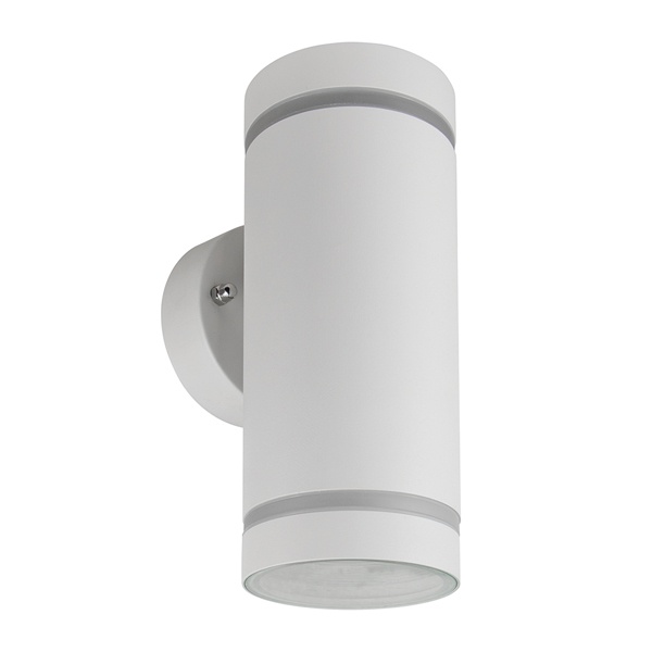 Светильник садово-парковый Рио Feron DH1002 15W 2хGX53 230V IP54 белый цилиндр на стену