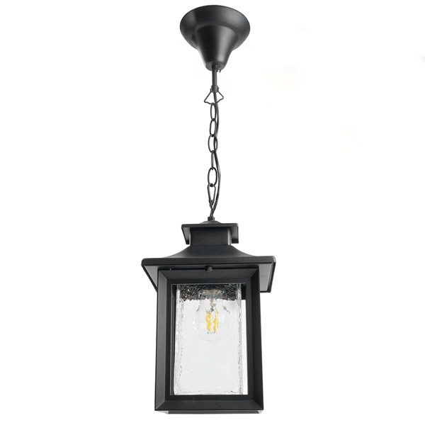 Светильник садово-парковый Feron Брюссель PL555 60W 230V E27 IP44 черный 4-х гранник на цепочке