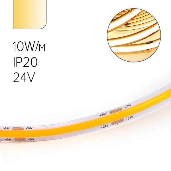 Светодиодная COB лента Feron LS530 320SMD(2110)/м 10Вт/м 24V 3000K 5000x8x1.8mm IP20