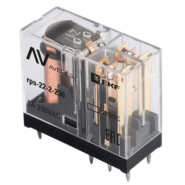 Реле промежуточное EKF AVERES slim 22/2 2NO/NC 5A 230В AC