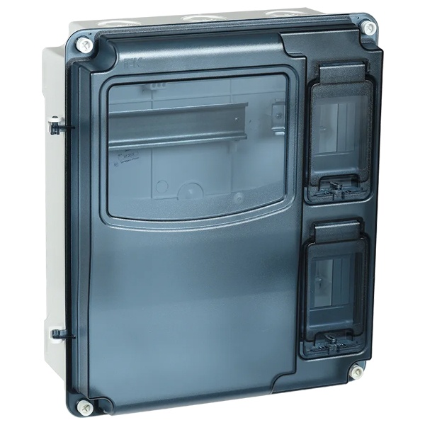 Корпус пластиковый влагозащищенный ИЭК KREPTA 5 ЩУРн-П 3/6 на 3-х фазный счетчик и 6 модулей IP66 PC