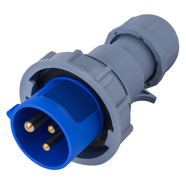 Вилка переносная DEKraft 013W 2Р+РЕ 16А 220В IP67 ВП-103