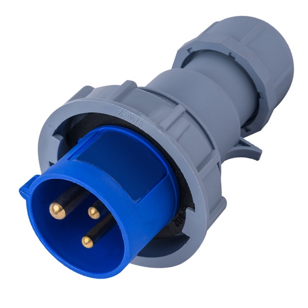 Вилка переносная DEKraft 023W 2Р+РЕ 32А 220В IP67 ВП-103