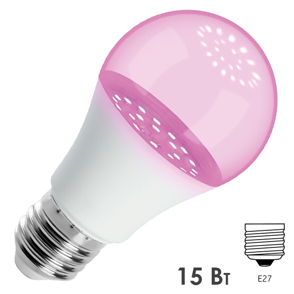 Лампа светодиодная для растений Feron LB-7060 A60 15W 175-265V E27 красно-синяя