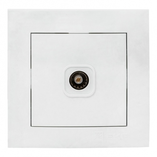 Розетка EKF PROxima TV 1-местная оконечная 75Ом 10дБ-240МГц IP20 Валенсия белый