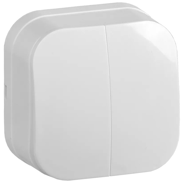 Накладной выключатель 2-клавишный ИЭК GLORY 10А ВС20-2-0-ХБ белый