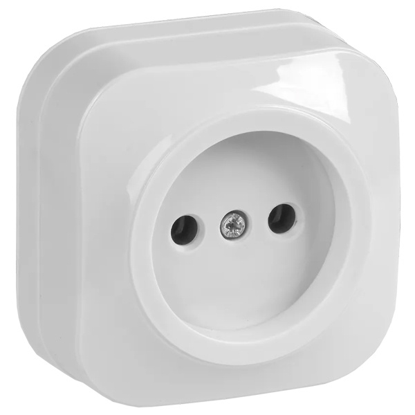 Накладная розетка 1-ая ИЭК GLORY без заземления 10А РС20-2-ХБ белый