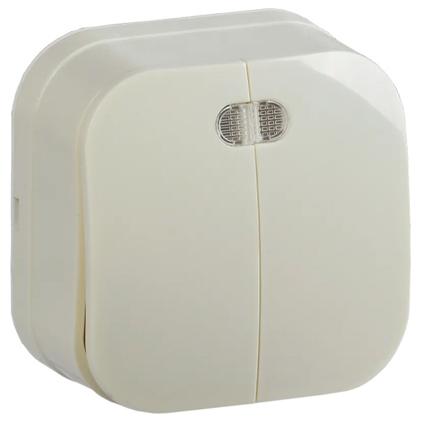 Накладной выключатель 2-клавишный ИЭК GLORY с подсветкой 10А ВС20-2-1-ХК кремовый