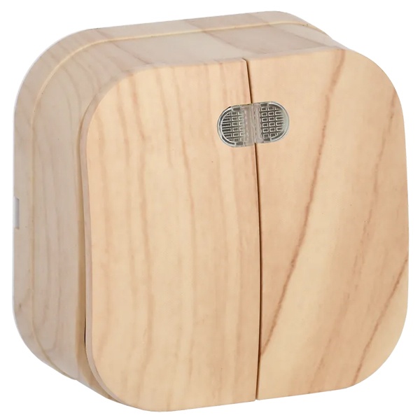 Накладной выключатель 2-клавишный ИЭК GLORY с подсветкой 10А ВС20-2-1-ХС сосна