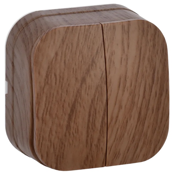 Накладной выключатель 2-клавишный ИЭК GLORY 10А ВС20-2-0-ХД дуб