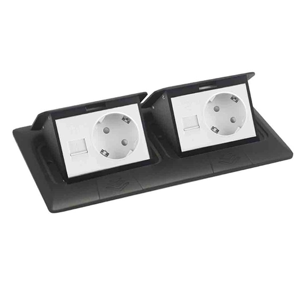 Мини-лючок Donel 6 (3+3) модулей антрацит с монтажной коробкой IP20