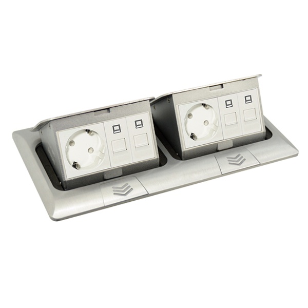 Мини-лючок Donel 8 (4+4) модулей алюминий с монтажной коробкой IP20