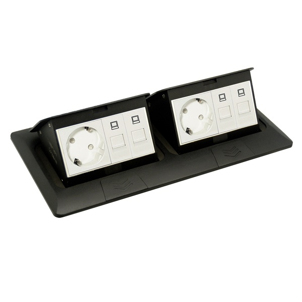 Мини-лючок Donel 8 (4+4) модулей антрацит с монтажной коробкой IP20