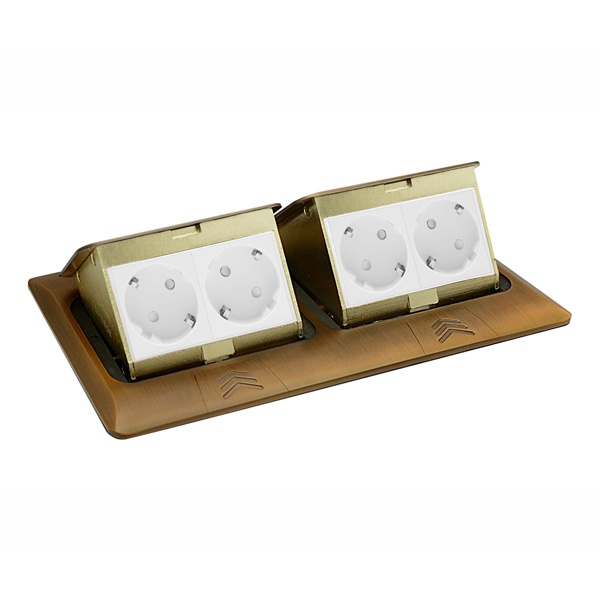 Мини-лючок Donel 8 (4+4) модулей античная латунь с монтажной коробкой IP20