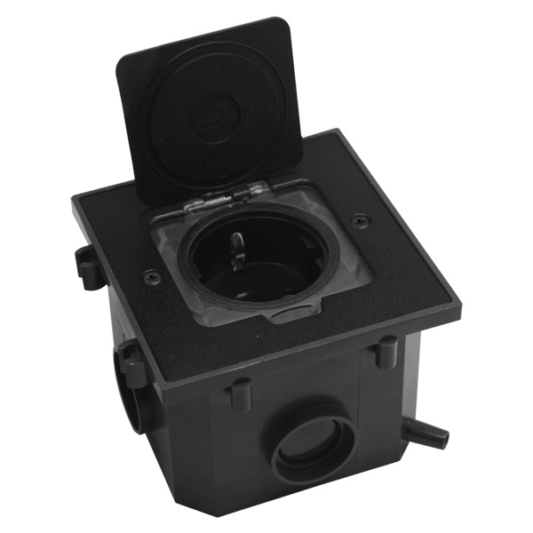 Лючок в пол Donel на 2 модуля (1 модуль 45х22,5 мм) IP44 (с уст. набором) антрацит