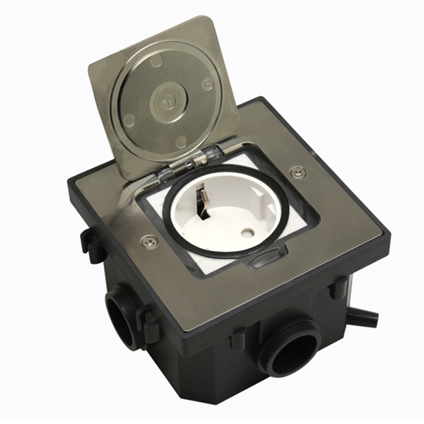 Лючок в пол Donel на 2 модуля (1 модуль 45х22,5 мм) IP44 (с уст. набором) античная латунь