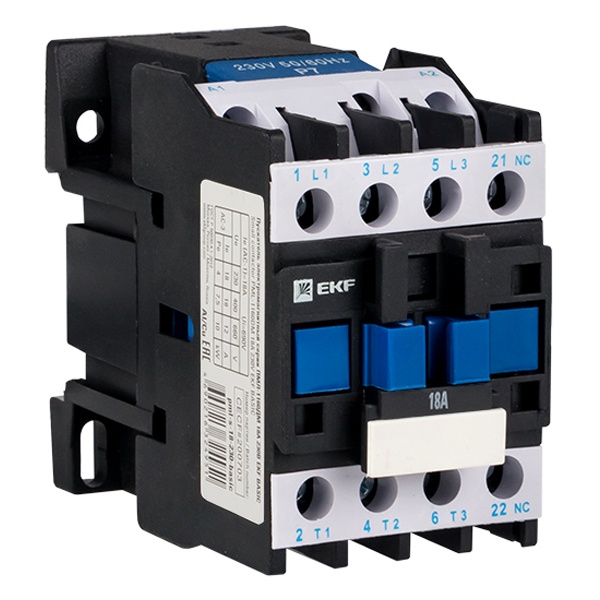 Контактор электромагнитный серии EKF Basic ПМЛ-1160ДМ 18А 1НО 230В АС
