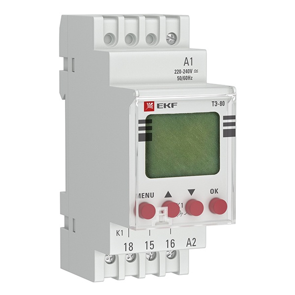 Таймер электронный недельный EKF ТЭ-80 1NO/NC 230B AC