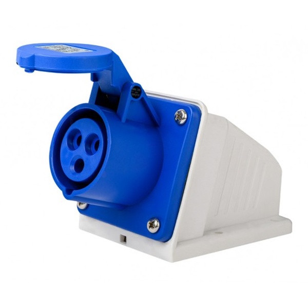 Розетка стационарная DEKraft 113 2Р+РЕ 16А 220В IP44 РС-103