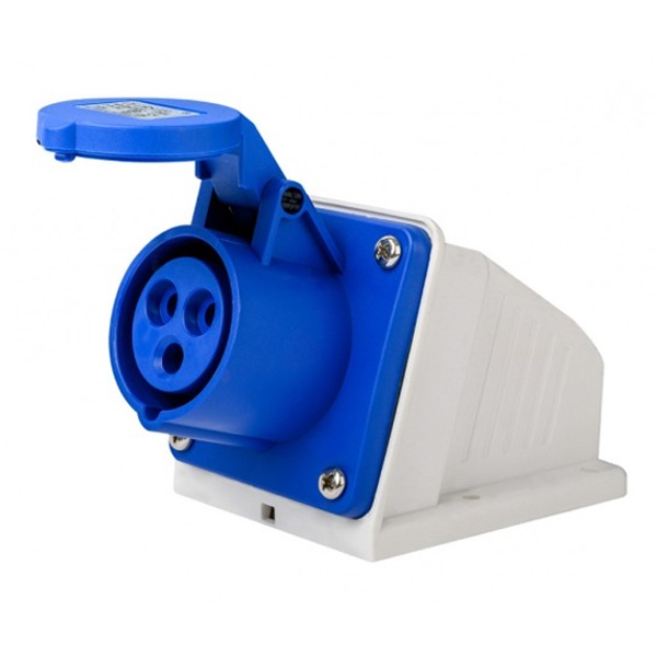 Розетка стационарная DEKraft 123 2Р+РЕ 32А 220В IP44 РС-103