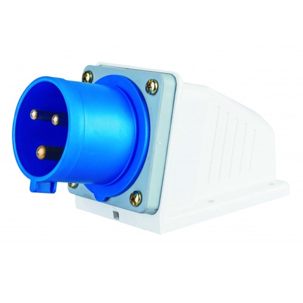 Вилка стационарная DEKraft 523 2Р+РЕ 32А 220В IP44 ВС-103