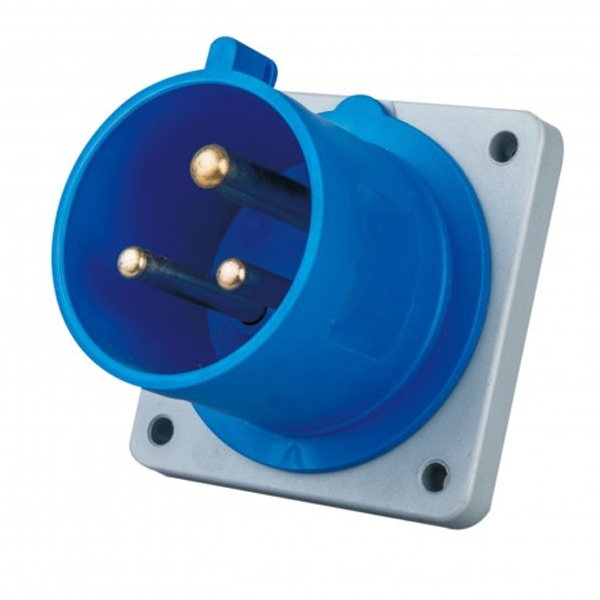 Вилка для скрытой проводки DEKraft 513 2Р+РЕ 16А 220В IP44 ВЩ-103