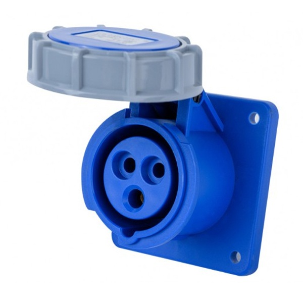 Розетка для скрытой проводки DEKraft 313W 2Р+РЕ 16А 220В IP67 РЩ103