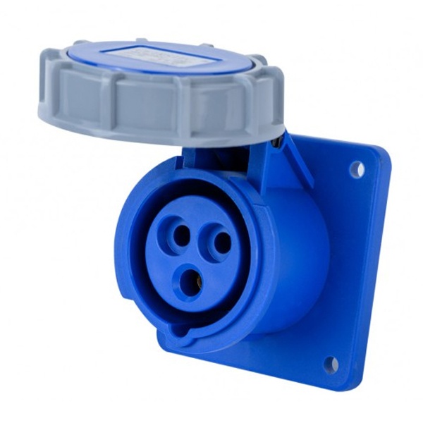 Розетка для скрытой проводки DEKraft 323W 2Р+РЕ 32А 220В IP67 РЩ103