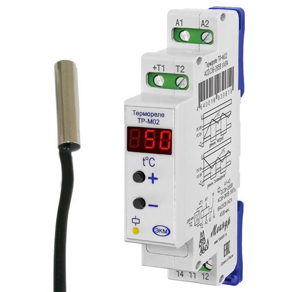 Реле контроля температуры Меандр ТР-М02 ACDC36-265В с датчиком ТД-3 УХЛ4 (2000016934038)