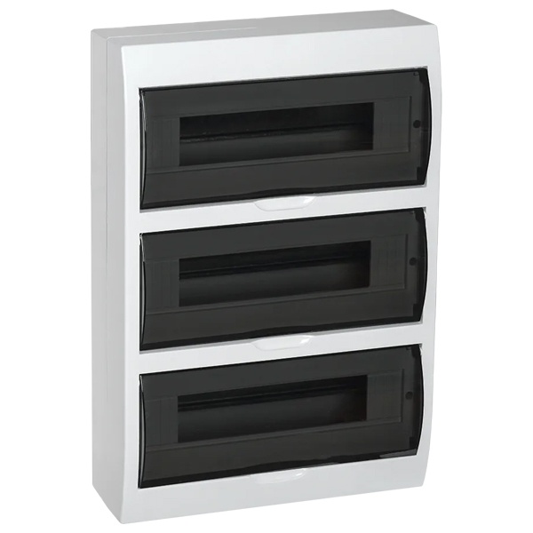 Щит навесной пластиковый ИЭК KREPTA 3 ЩРН-Пк-45 45 модулей (3х15) с прозрачной дверкой IP41 белый (электрический шкаф)