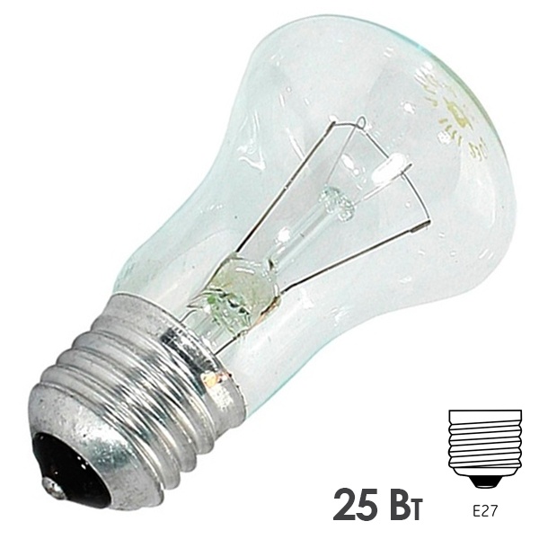Лампа накаливания ЛОН 25Вт 220В Е27 прозрачная (8101101/301056600)