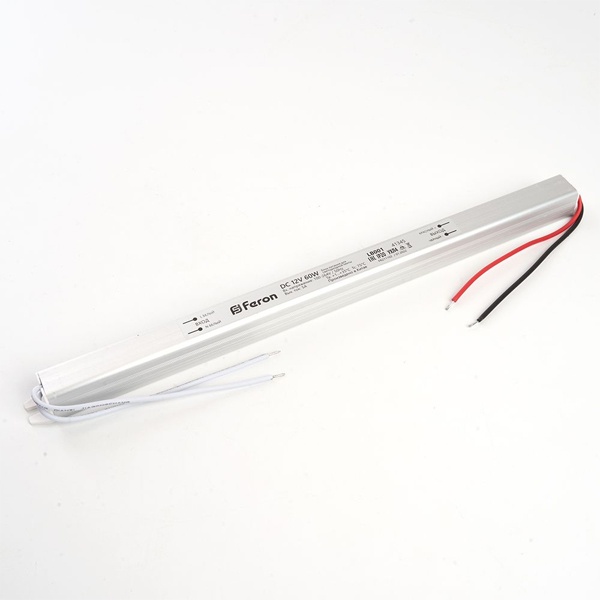 Трансформатор для светодиодной ленты Feron LB001 72W 12V IP20 L345x18x18 mm