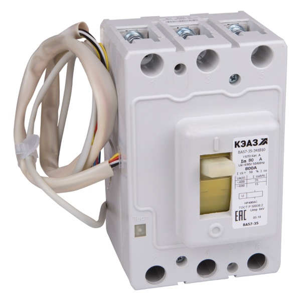 Выключатель автоматический КЭАЗ ВА57-35 160А 3П допконтакты 2НО+2НЗ 690В AC УХЛ3 35кА