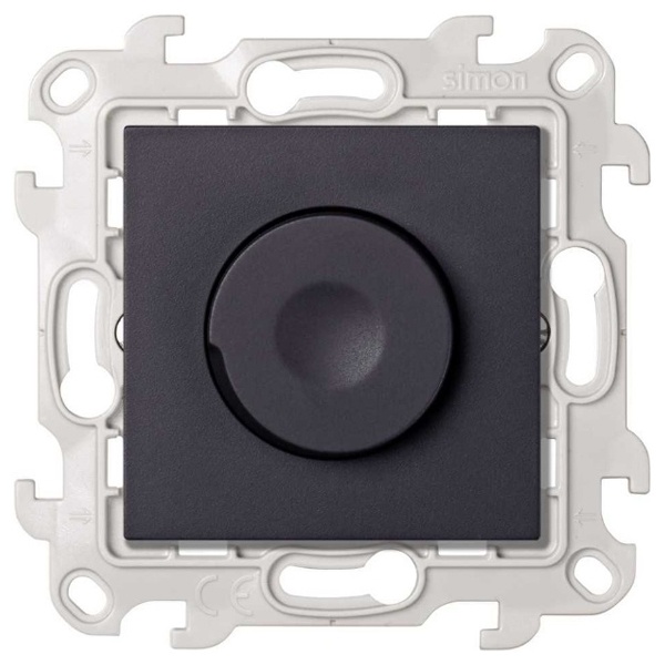 Светорегулятор Simon 24 Harmonie LED поворотно-нажимной проходной 6-60Вт, графит