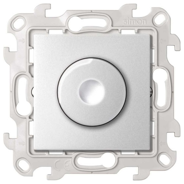 Светорегулятор Simon 24 Harmonie LED поворотно-нажимной проходной 6-60Вт, алюминий