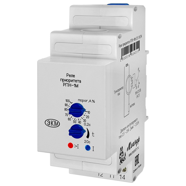 Реле приоритета нагрузки Меандр РПН-1М-100 УХЛ4 10-100А регулируемая задержка до 20с (2000016934335)