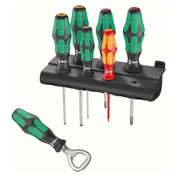 Набор отвёрток+подставка+открывалка, 7 предметов Wera, PH 1-2, SL 3-4-5.5, SL VDE 2.5 Промо-набор