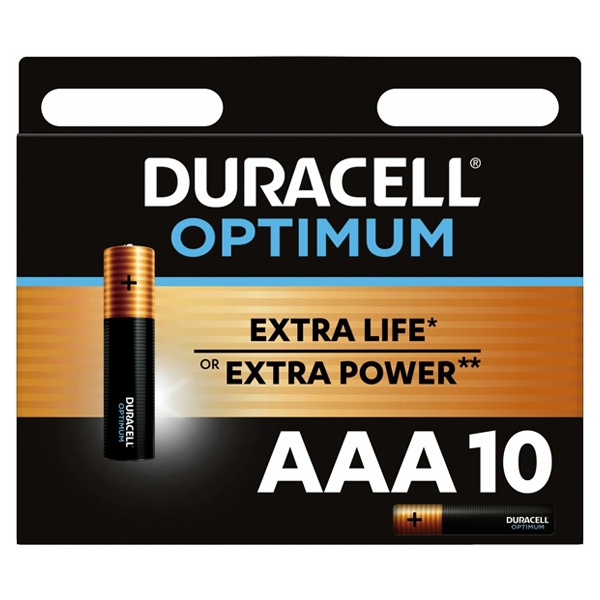 Батарейка Duracell AAA LR03 Optimum MX2400 1,5V алкалиновая (упаковка 10шт) 5014072 5000394159020