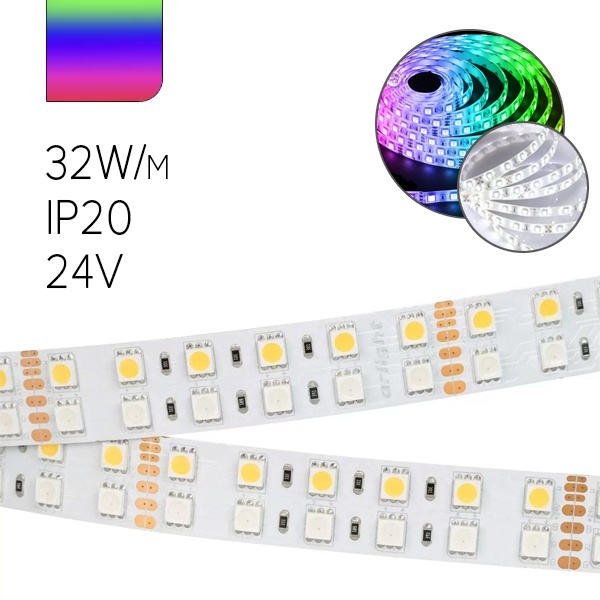Светодиодная лента Arlight RT-B144-19mm 32W/m RGBW-White 6000K 24V IP20 (5060, 720LED, LUX)